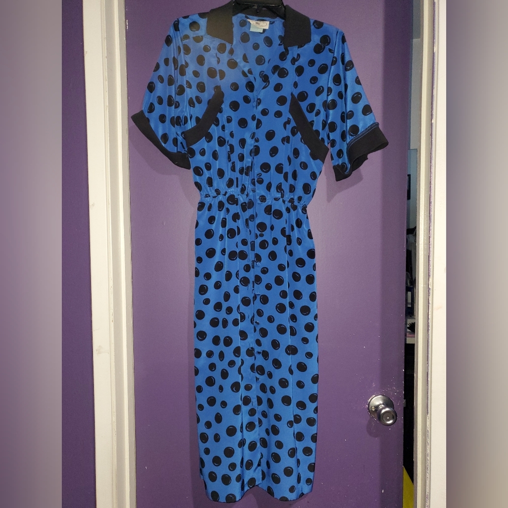 Vintage 1980s polkadot dress